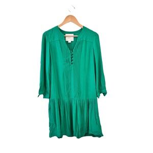 Maeve Anthropologie Boho Tiered‎ Mini Dress Womens Size 6 Green Beach Preppy